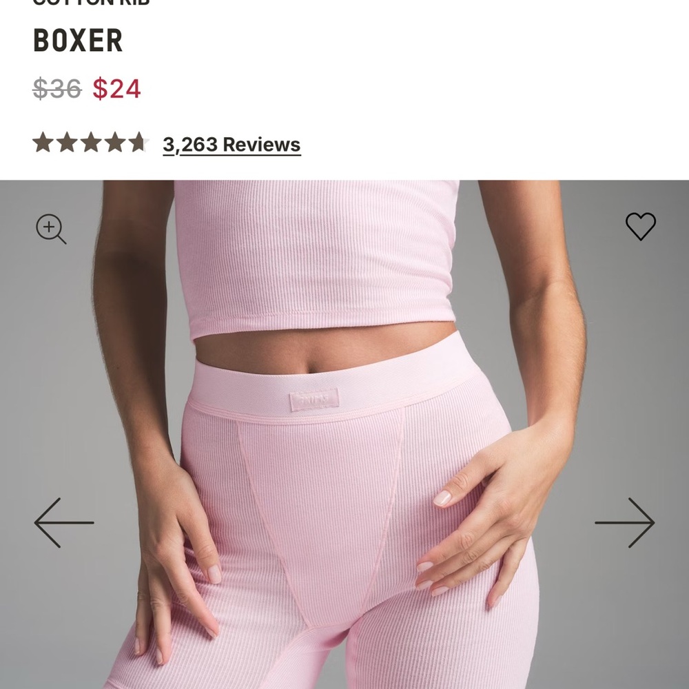 SKIMS Light Pink Women's Pajama Shorts